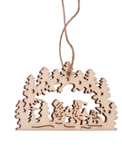 BRUBAKER 24-Pcs. Christmas Pendant Set - Wooden Tree Ornaments 2.4 Inches - Angels Bells Fir Tree - Deco Hanger Christmas - Christmas Tree Pendants Ornaments