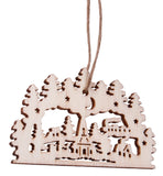BRUBAKER 24-Pcs. Christmas Pendant Set - Wooden Tree Ornaments 2.4 Inches - Angels Bells Fir Tree - Deco Hanger Christmas - Christmas Tree Pendants Ornaments