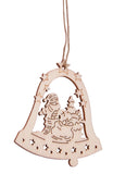 BRUBAKER 24-Pcs. Christmas Pendant Set - Wooden Tree Ornaments 2.4 Inches - Angels Bells Fir Tree - Deco Hanger Christmas - Christmas Tree Pendants Ornaments