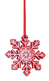 BRUBAKER 24-Pcs Christmas Pendant Set - Tree Ornaments Red White Made of Wood 1.2 - 1.6 Inches - Rocking Horses Stars Bells - Wooden Pendants Christmas Tree Decoration