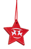 BRUBAKER 24-Pcs Christmas Pendant Set - Tree Ornaments Red White Made of Wood 1.2 - 1.6 Inches - Rocking Horses Stars Bells - Wooden Pendants Christmas Tree Decoration