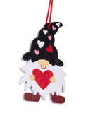 BRUBAKER 16-Pcs. Deco Pendants Love Dwarfs Set - Approx. 2.4 Inches - Heart Christmas Pendant Love - Wooden Tree Decorations for Valentine’s Day, Christmas or DIY Decorations - Red Pink