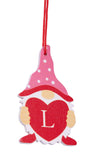 BRUBAKER 16-Pcs. Deco Pendants Love Dwarfs Set - Approx. 2.4 Inches - Heart Christmas Pendant Love - Wooden Tree Decorations for Valentine’s Day, Christmas or DIY Decorations - Red Pink