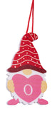 BRUBAKER 16-Pcs. Deco Pendants Love Dwarfs Set - Approx. 2.4 Inches - Heart Christmas Pendant Love - Wooden Tree Decorations for Valentine’s Day, Christmas or DIY Decorations - Red Pink