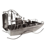 BRUBAKER Metal Sculpture Airboat - Handmade Home Decor