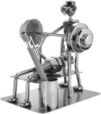 BRUBAKER Nuts and Bolts Sculpture Bodybuilder Bench Press - Handmade Iron Figure Metal Man - Metal Figure with Pen Holder - Gift for Gyms, Athletes and Bodybuilder