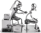 BRUBAKER Nuts and Bolts Sculpture Tattoo Artist - Tattooist Handmade Iron Figure Metal Man - Metal Figure Gift Idea for Tattoo Fans - Tattoo Gift