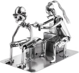 BRUBAKER Nuts and Bolts Sculpture Tattoo Artist - Tattooist Handmade Iron Figure Metal Man - Metal Figure Gift Idea for Tattoo Fans - Tattoo Gift