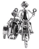 BRUBAKER Nuts and Bolts Sculpture Motorcycle with Sidecar - Handmade Iron Figure Metal Man - 9.1 Inches Metal Figure Gift for Motorcyclists and Motorcycle Fans