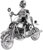 BRUBAKER Nuts and Bolts Sculpture Motorcycle with Sidecar - Handmade Iron Figure Metal Man - 9.1 Inches Metal Figure Gift for Motorcyclists and Motorcycle Fans