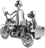 BRUBAKER Nuts and Bolts Sculpture Motorcycle with Sidecar - Handmade Iron Figure Metal Man - 9.1 Inches Metal Figure Gift for Motorcyclists and Motorcycle Fans