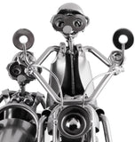 BRUBAKER Nuts and Bolts Sculpture Motorcycle with Sidecar - Handmade Iron Figure Metal Man - 9.1 Inches Metal Figure Gift for Motorcyclists and Motorcycle Fans