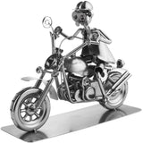 BRUBAKER Nuts and Bolts Sculpture Motorcyclist - Handmade Iron Figure Metal Man - Metal Figure Gift for Motorcycle Fans