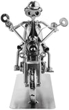 BRUBAKER Nuts and Bolts Sculpture Motorcyclist - Handmade Iron Figure Metal Man - Metal Figure Gift for Motorcycle Fans