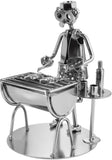 BRUBAKER Nuts and Bolts Sculpture Barbecue Grill - Grill Master Fish - Handmade Iron Figure Metal Man - Metal Figure Gift Idea for Cooks and Grillers