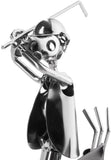 BRUBAKER Nuts and Bolts Sculpture Golf Player - Handmade Metal Man Figure Golf - Art Figure with Bolts and Metal Pieces - Gift Idea for Golf Fans