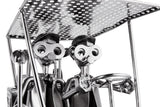 BRUBAKER Nuts and Bolts Sculpture Golf Cart - Handmade Metal Man Figure Golf - 9.4 Inches Art Figure with Bolts and Metal Pieces - Gift Idea for Golf Fans