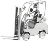 BRUBAKER Nuts and Bolts Sculpture Forklift - Forklift Driver Silver Iron Metal Man - Beer Bottle Holder Figure - Handmade Gift for Warehouse Clerk Logistician