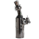 BRUBAKER Wine Bottle Holder "Happy Birthday" - Metal Sculpture - Wine Rack Decor - Tabletop - With Greeting Card