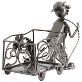 BRUBAKER Wine Bottle Holder "Winemaker" - Metal Sculpture - Wine Rack Decor - Tabletop - With Greeting Card