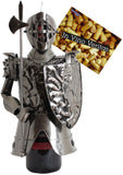 BRUBAKER Wine Bottle Holder "Knight" - Metal Sculpture - Wine Rack Decor - Tabletop - With Greeting Card