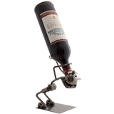 BRUBAKER Wine Bottle Holder "Drinker" - Metal Sculpture - Wine Rack Decor - Tabletop - With Greeting Card