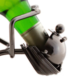 BRUBAKER Wine Bottle Holder "Drinker" - Metal Sculpture - Wine Rack Decor - Tabletop - With Greeting Card