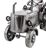 BRUBAKER Wine Bottle Holder "Tractor" - Metal Sculpture - Wine Rack Decor - Tabletop - With Greeting Card