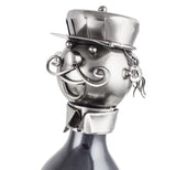 BRUBAKER Wine Bottle Holder "Tractor" - Metal Sculpture - Wine Rack Decor - Tabletop - With Greeting Card