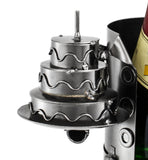BRUBAKER Wine Bottle Holder "Happy Birthday" - Metal Sculpture - Wine Rack Decor - Tabletop - With Greeting Card