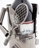 BRUBAKER Wine Bottle Holder "Tennis Player" - Metal Sculpture - Wine Rack Decor - Tabletop - With Greeting Card