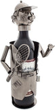 BRUBAKER Wine Bottle Holder "Tennis Player" - Metal Sculpture - Wine Rack Decor - Tabletop - With Greeting Card