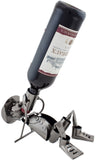 BRUBAKER Wine Bottle Holder "Cowboy" - Metal Sculpture - Wine Rack Decor - Tabletop - With Greeting Card