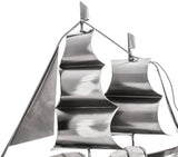 BRUBAKER Wine Bottle Holder "Sailing Boat" - Metal Sculpture - Wine Rack Decor - Tabletop - With Greeting Card