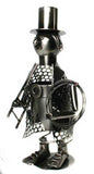 BRUBAKER Wine Bottle Holder "Chimney Sweeper" - Metal Sculpture - Wine Rack Decor - Tabletop - With Greeting Card