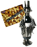 BRUBAKER Wine Bottle Holder "Chimney Sweeper" - Metal Sculpture - Wine Rack Decor - Tabletop - With Greeting Card