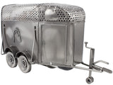 BRUBAKER Wine Bottle Holder "Horse Trailer" - Metal Sculpture - Wine Rack Decor - Tabletop - With Greeting Card