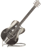 BRUBAKER Wine Bottle Holder "Guitar" - Metal Sculpture - Wine Rack Decor - Tabletop - With Greeting Card