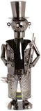 BRUBAKER Wine Bottle Holder "Chimney Sweeper" - Metal Sculpture - Wine Rack Decor - Tabletop - With Greeting Card