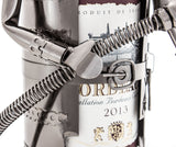 BRUBAKER Wine Bottle Holder "Fire Man" - Metal Sculpture - Wine Rack Decor - Tabletop - With Greeting Card