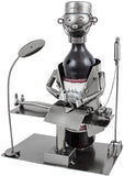 BRUBAKER Wine Bottle Holder "Surgeon" - Metal Sculpture - Wine Rack Decor - Tabletop - With Greeting Card