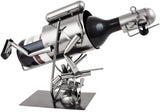 BRUBAKER Wine Bottle Holder "Spearfishing, Underwater Hunter with Speargun" - Metal Sculpture - Wine Rack Decor - Tabletop - With Greeting Card