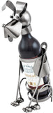 BRUBAKER Wine Bottle Holder "Dog" - Metal Sculpture - Wine Rack Decor - Tabletop - With Greeting Card