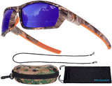 BRUBAKER Polarized Sunglasses - Camouflage - for Fishing, Hunting, Cycling & Outdoor Sports - UV400 Protection - Camo Frame for Men and Women - Colored Lenses