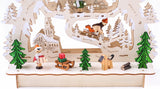 BRUBAKER 3D LED Candle Arch - Winter Landscape with Church - LED Lighting - Natural Wood - 10.6 x 9.5 x 3.4 Inches - Hand Painted