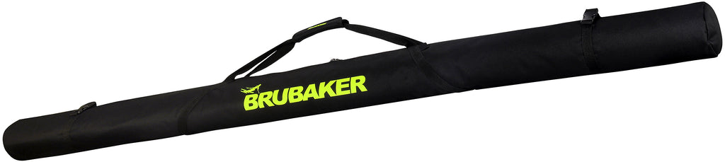 BRUBAKER XC Touring Cross-Country Ski Bag For 1 Pair of Skis and 1 Pair of Poles - Black / Neon Yellow