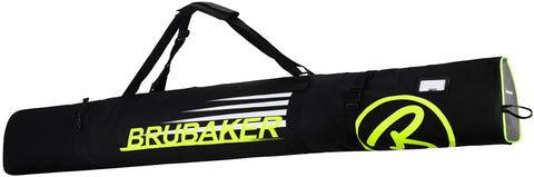 BRUBAKER Ski Bag Carver Champion For 1 Pair of Skis and Poles - Black / Neon Yellow