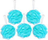 5-Pack BRUBAKER Cosmetics Premium Bath & Shower Sponge - Exfoliating Body Pouf - with String for Hanging