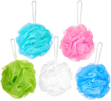 5-Pack BRUBAKER Cosmetics Premium Bath & Shower Sponge - Exfoliating Body Pouf - with String for Hanging