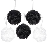 5-Pack BRUBAKER Cosmetics Premium Bath & Shower Sponge - Exfoliating Body Pouf - with String for Hanging